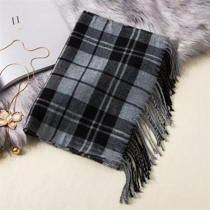 Classic Lattice Soft Scarf Cashmere Plaid Scarves