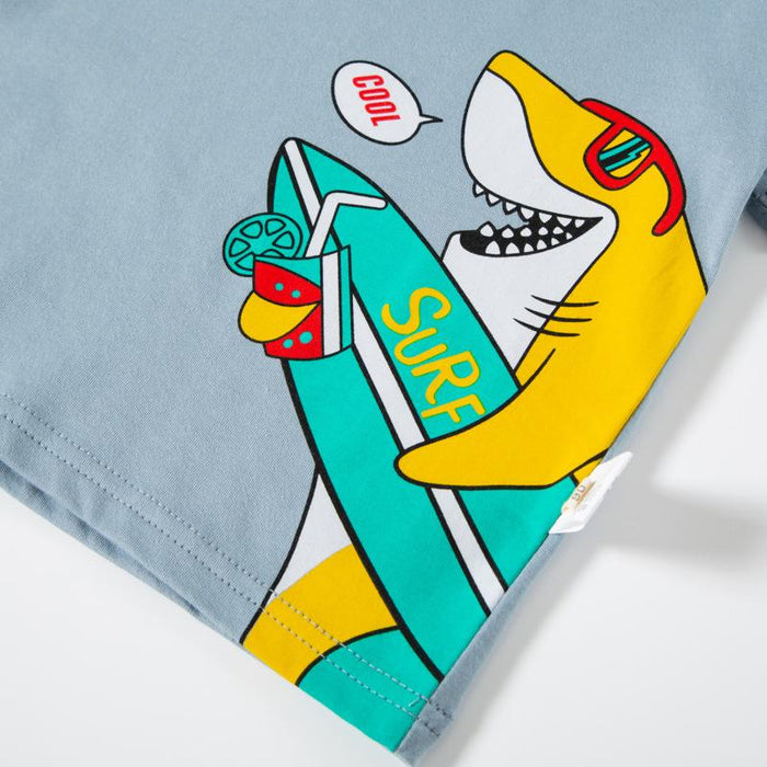 Children's short sleeve T-shirt shark Print Cotton