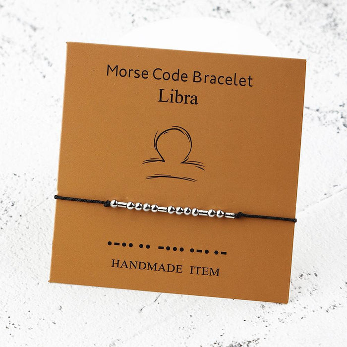 Twelve Constellations Morse Code Bracelet With Card