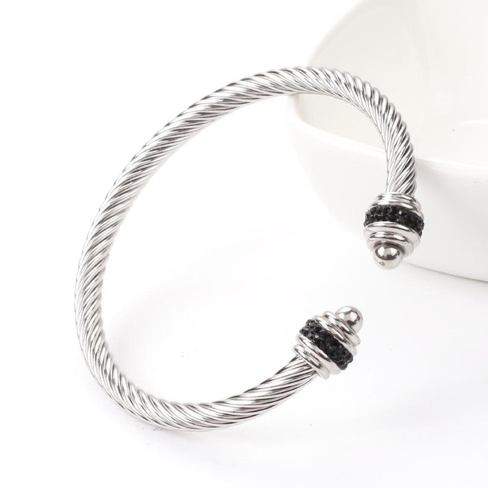 New Simple Twisted Pair Fashion Personality Titanium Steel Bracelet Bangle