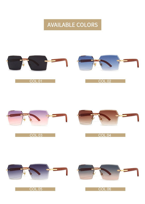 Men's and women's small frame personalized metal rimless Sunglasses