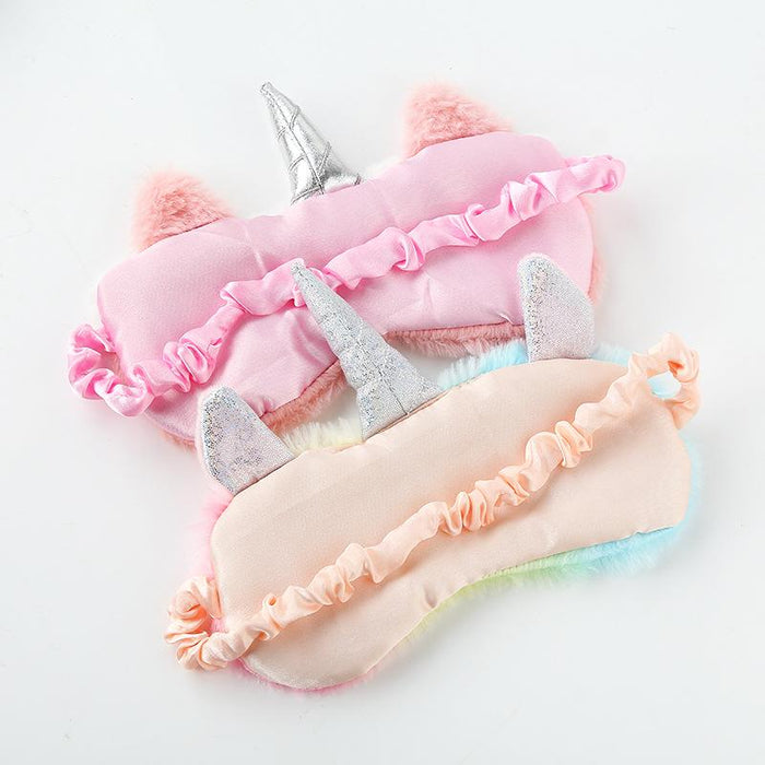 Cartoon Pink Gradient Colorful Unicorn Blindfold Eye Mask