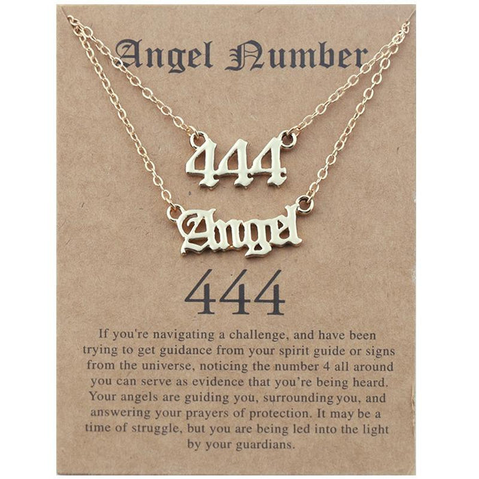 New Angel Lucky Number Necklace Set With Card