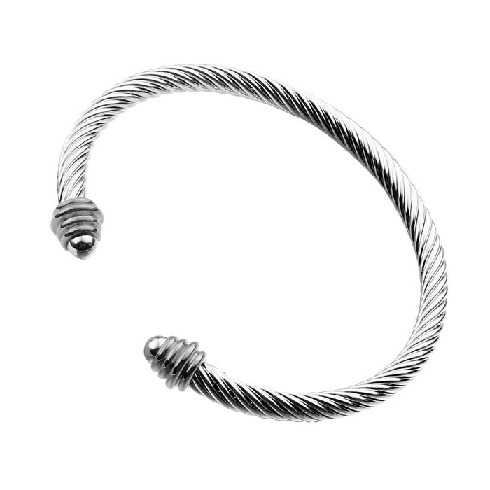 Titanium Steel Cable Bracelet Elastic Twist C Shape Bracelet Bangle