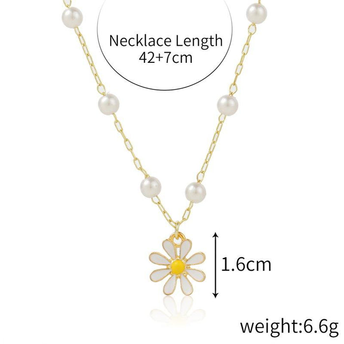 New Women's Necklace Sweet Little Fresh Flower Pendant Accessories