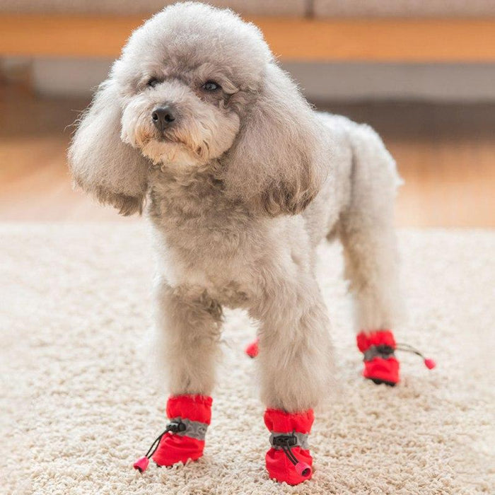 4pcs/set waterproof winter pet dog shoes non-slip rain and snow boots shoes