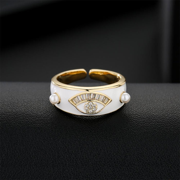 Colored Drip Zircon Statement Open Ring