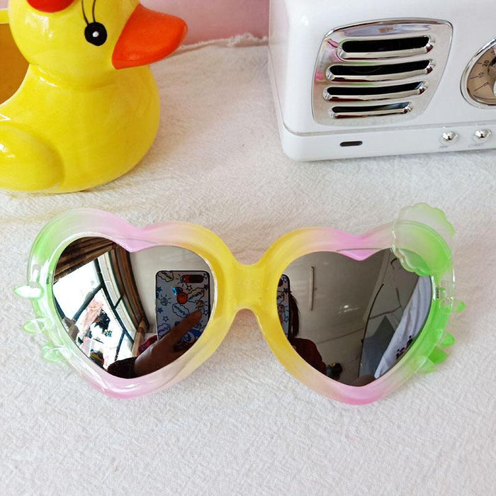 Children's Colorful Heart Shape Cartoon Cat Sunglasses