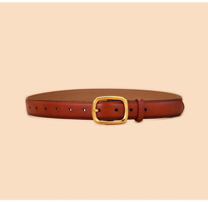 New Women's Japanese Pin Buckle Belt, Casual and Versatile Vintage Leather Belt