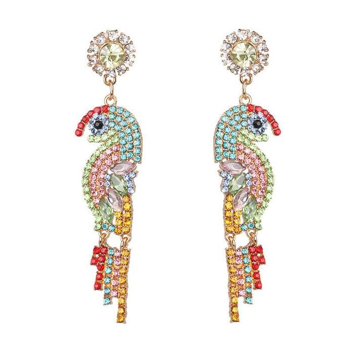 Fashion Personality Animal Bird Female Earrings Accessories Inlaid Rhinestone