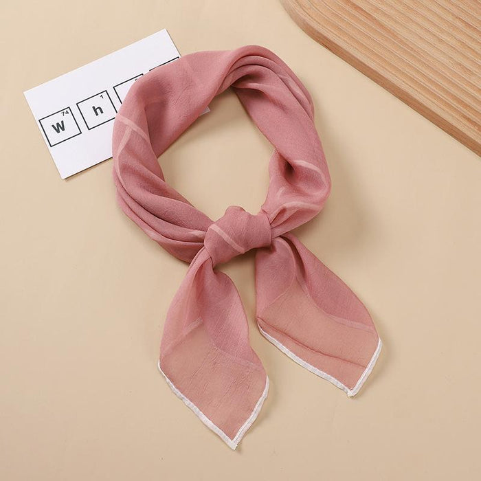 Simple Style Solid Color Thin Cloud Yarn Small Square Scarf