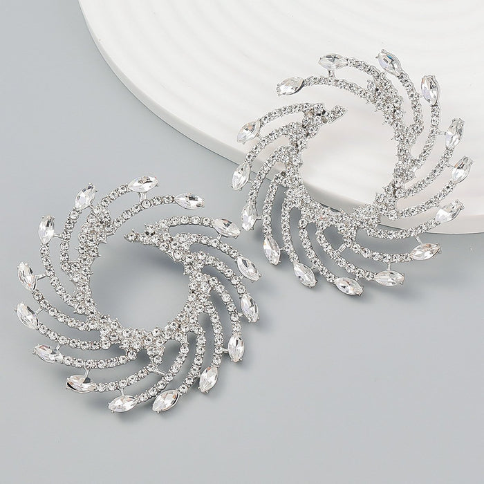 Women's Exaggerated Spiral Alloy Sunflower Earrings