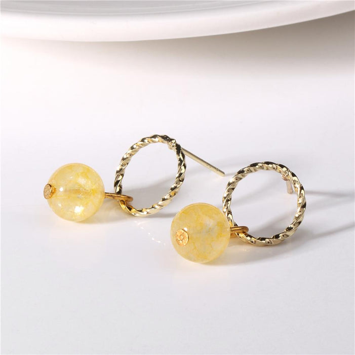 6 Pairs Pack 8MM Beads Natural Stone Earrings Set