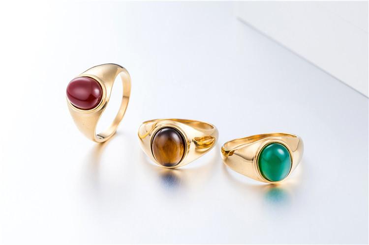 Golden Titanium Steel Ring Fashion Simple Women's Ring