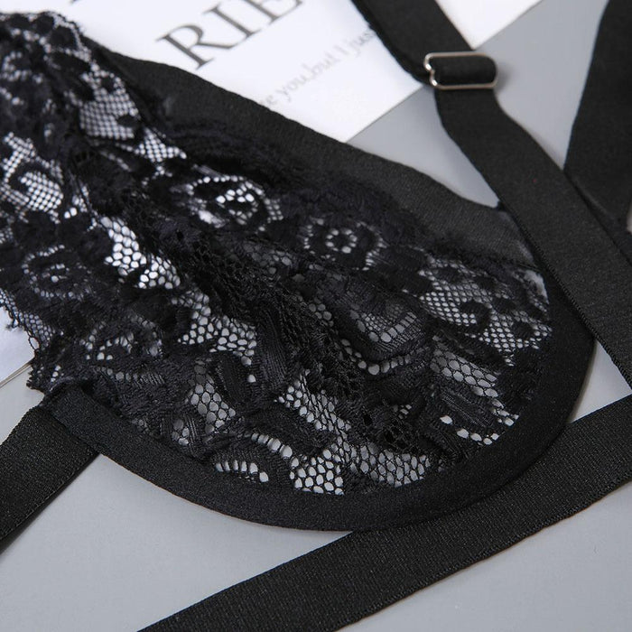 Sexy Lace Hollow Underwear Women Halter Lingerie Set
