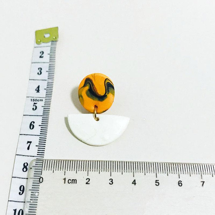 Handmade Pumpkin Clay Soft Pottery Fashion Simple Earrings