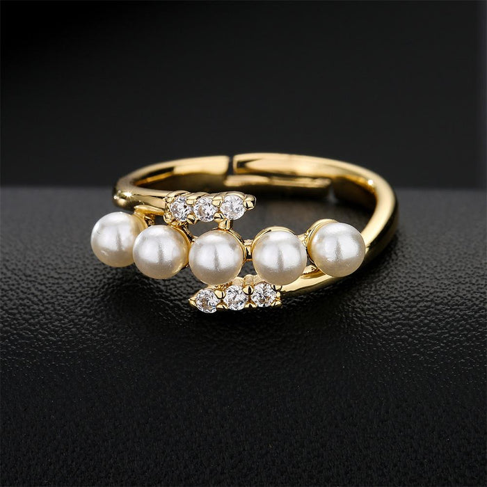 New Fashion Personalized Zircon Gold Color Women's Opening Ring