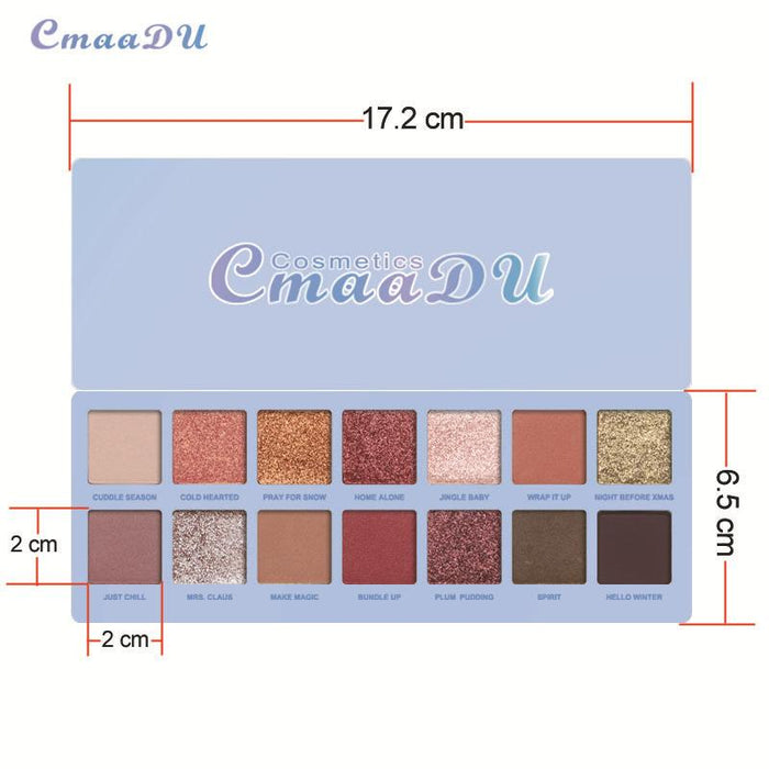 14 colour, bright eye shadow, waterproof and matte.
