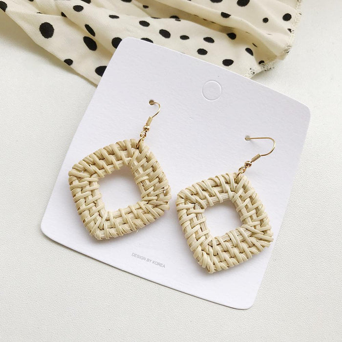Bohemian Long Handmade Rattan Tassel Earrings