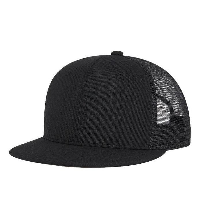 New Solid colour Hip Hop Cap Baseball Cap Flat Brimmed Mesh Cap