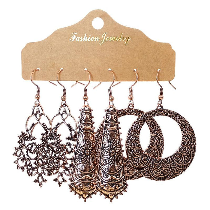 3 pairs/set Earrings Bohemian Style Jewelry X0X36195