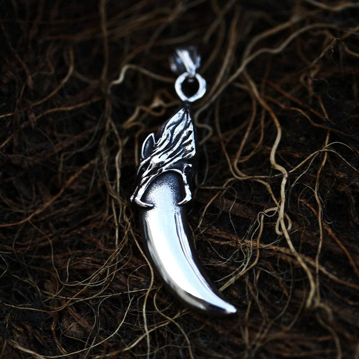 Stainless Steel Wolf Tooth Men's Pendant