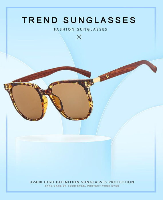 Square meter nail wood grain light luxury Sunglasses
