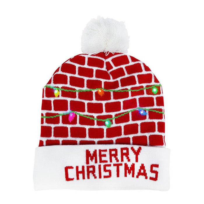 LED Christmas Beanie Christmas Light Up Knitted Hat