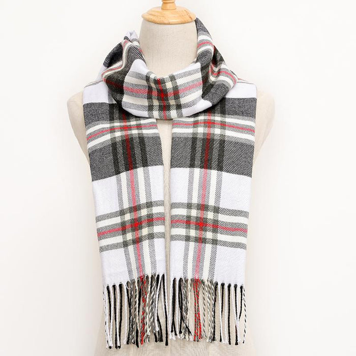 Winter Tassel Lattice Warm Scarves