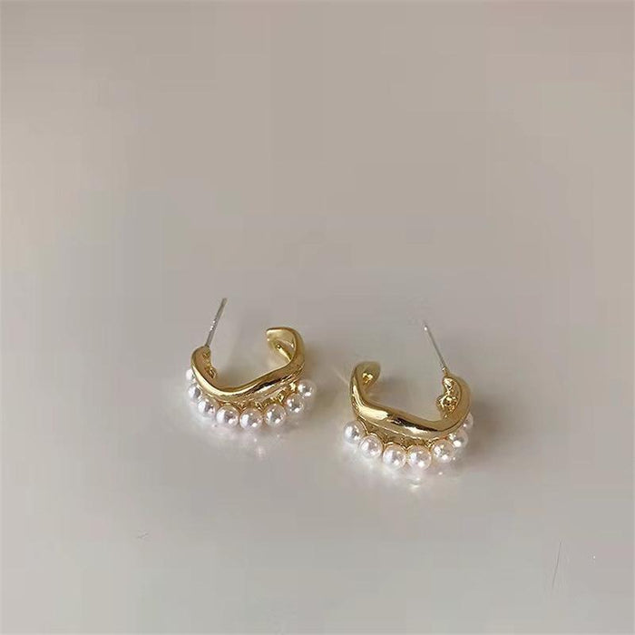 Pearl Double Wave Earrings