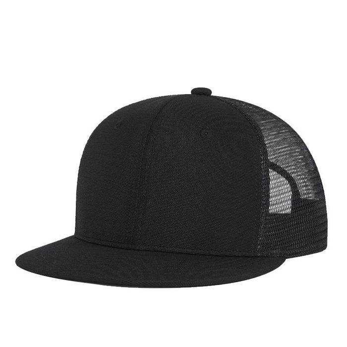 New Solid Color Hip Hop Cap Baseball Cap Flat Brimmed Mesh Cap