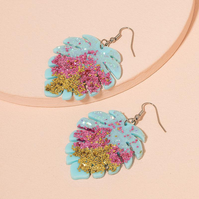 Simple Geometric Exaggerated Statement Leaf Earrings