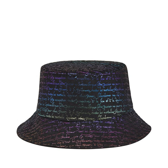 New Street Fashion Trend Gold Color Letter Bucket Hat
