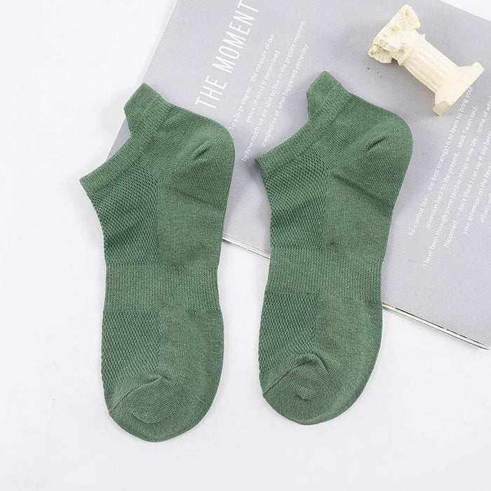 Summer Thin Socks Solid Color Sweat Absorbing Breathable Boat Socks