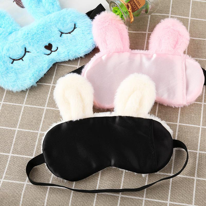 Cartoon Shading Cute Plush Squinting Rabbit Eye Mask