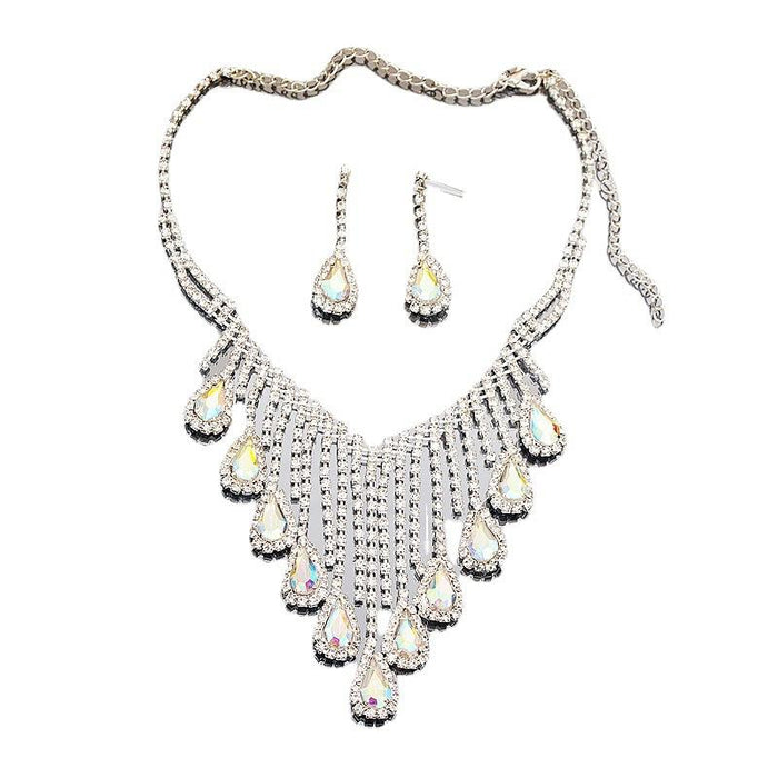Vintage Jewelry Set Tassel Necklace Earring Two Piece Set