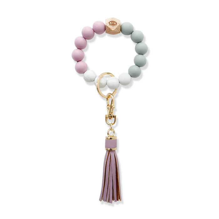 New Tassel Wood Bead Bracelet Silicone Bracelet Key Chain