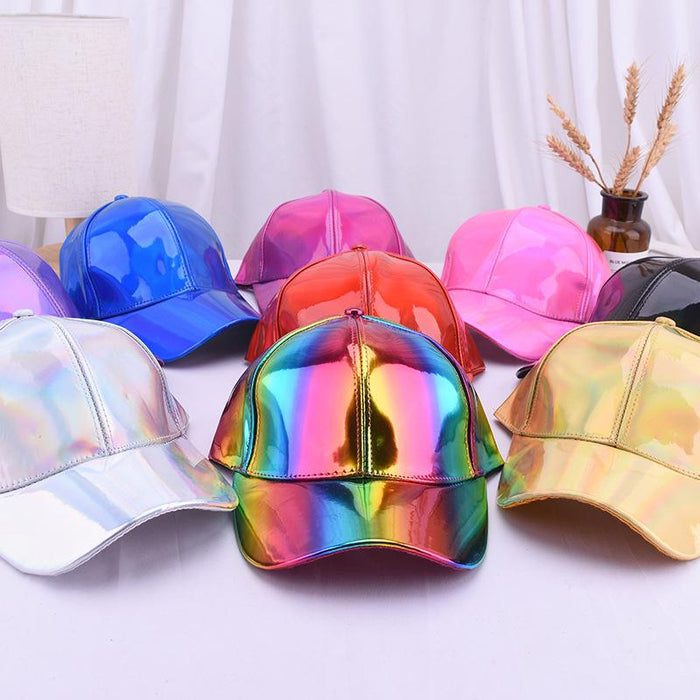 Summer Outdoor Sun Protection Laser Patent Leather Cap Baseball Cap