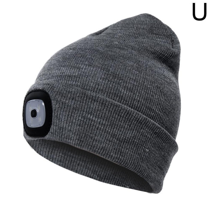 Rechargeable Usb Led Light Keep Warm Beanie