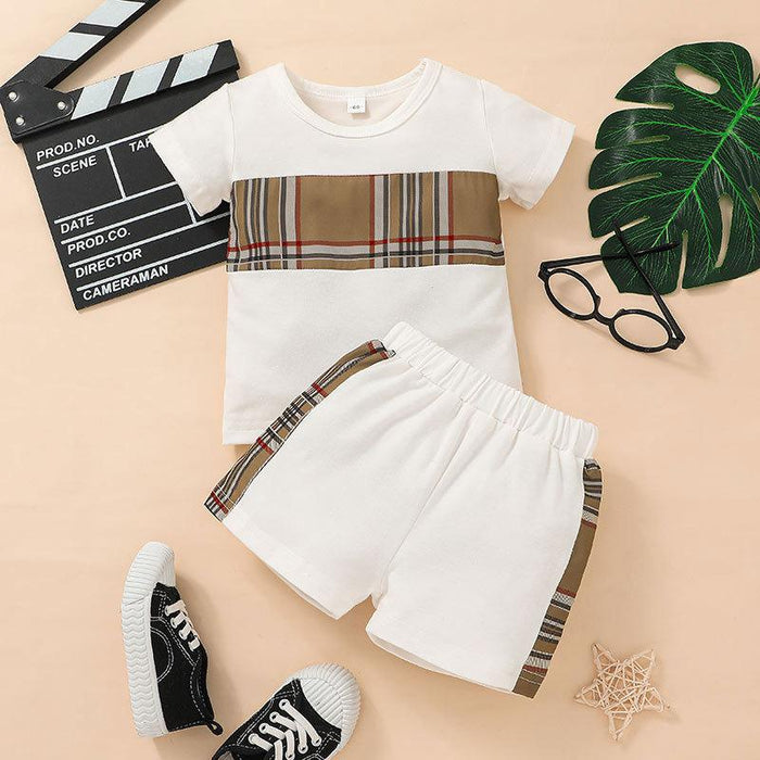 Summer Boys Short Sleeve Sports T-shirt Shorts Set