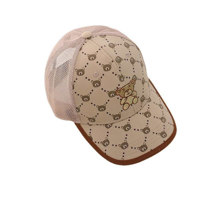 Summer Children's Gypsophila Bear Hip Hop Sunshade Mesh Cap