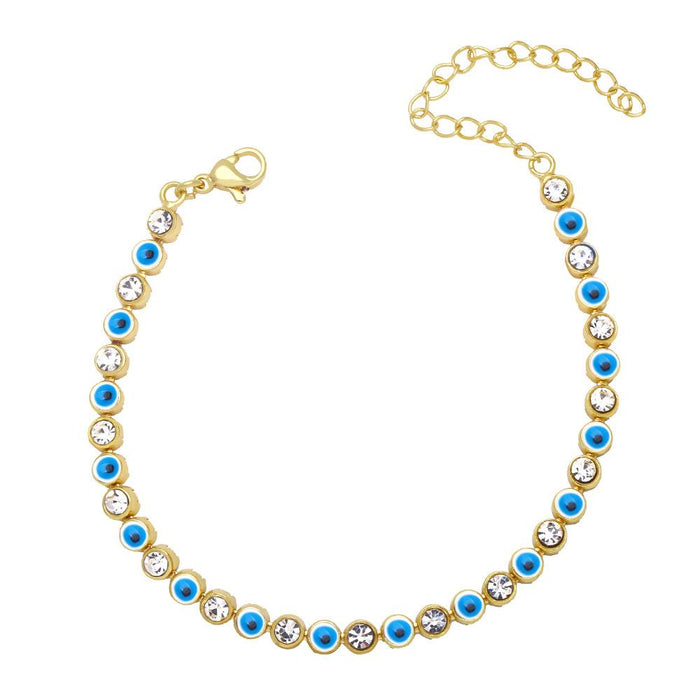 Fashion Zircon Oil Dripping Devil's Eye Bracelet