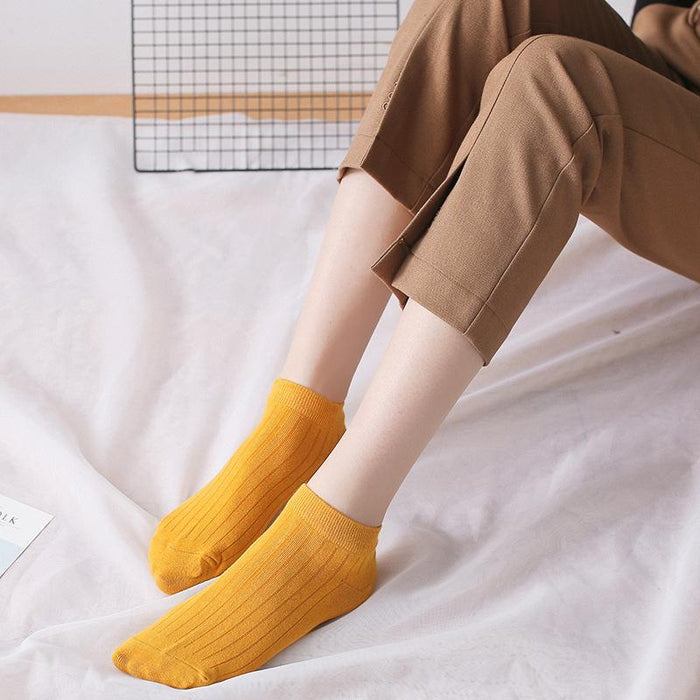 New Solid Color Boat Socks Short Low Cotton Socks