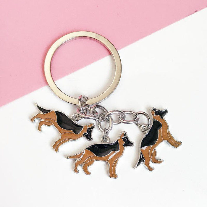 Cartoon Pet Dog Metal Keychain