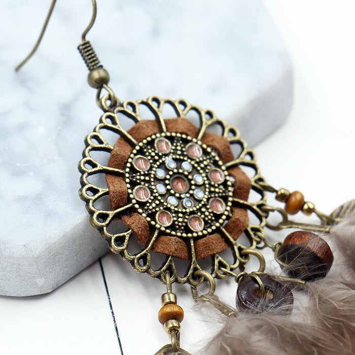 Women's Creative Popular Feather Alloy Earrings Jewelry