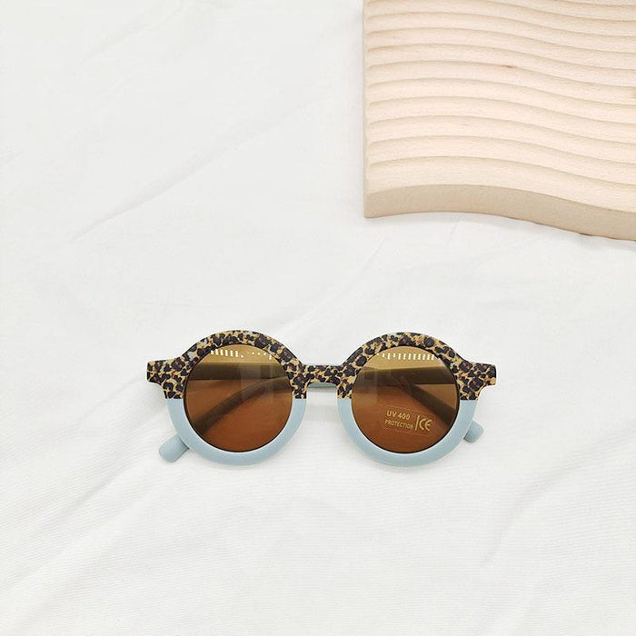 Round Frame Leopard Color Matching Children's Sunglasses