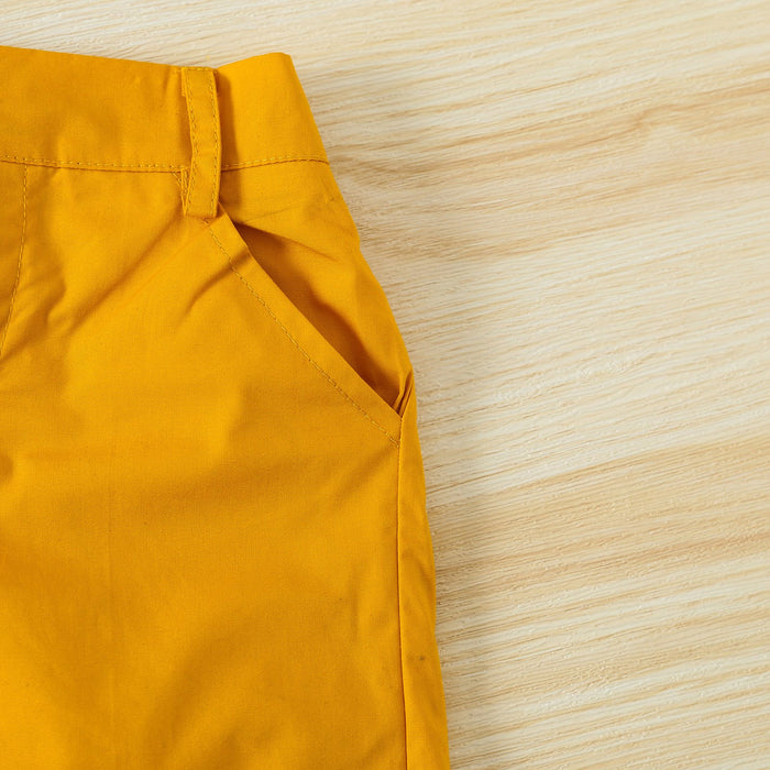 Boy's Dinosaur Printed Short Sleeved Shirt Two-piece Set