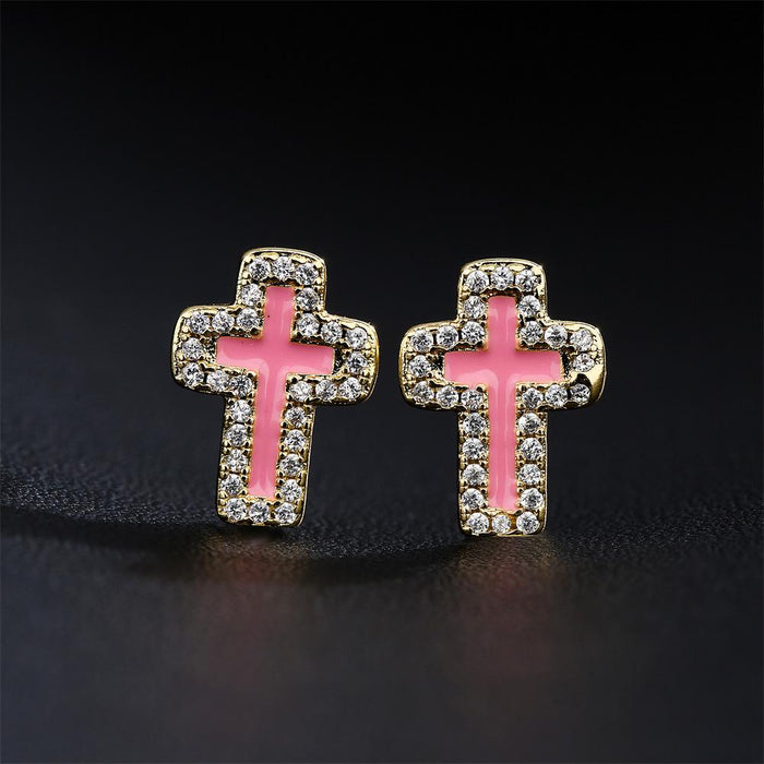 Fashion Pop Cross Zircon Women's Earrings