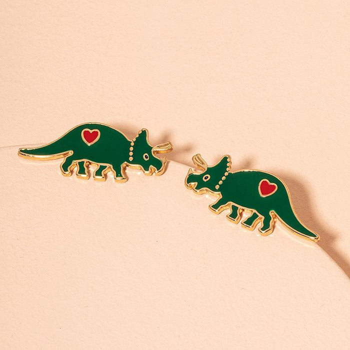 New Style Temperament Net Red Little Dinosaur Personality Earrings