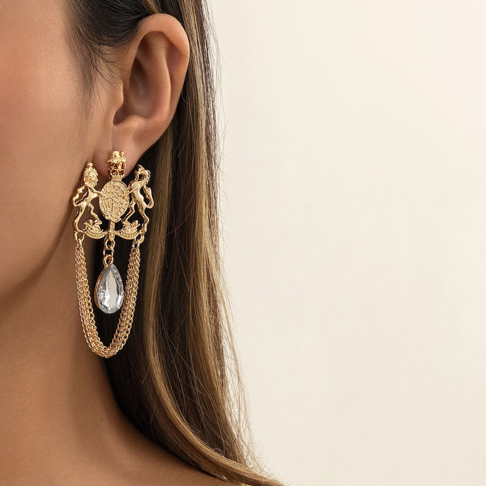 Court Style Water Drop Glass Earrings